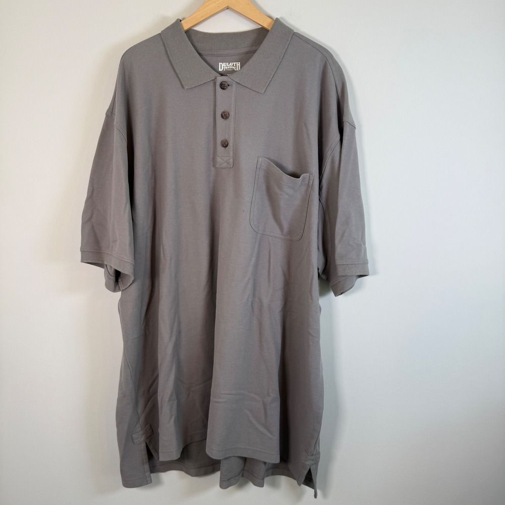 Duluth Trading Co Men's Longtail Henley Polo Shirt 3XL 100% Cotton Short Sleeves